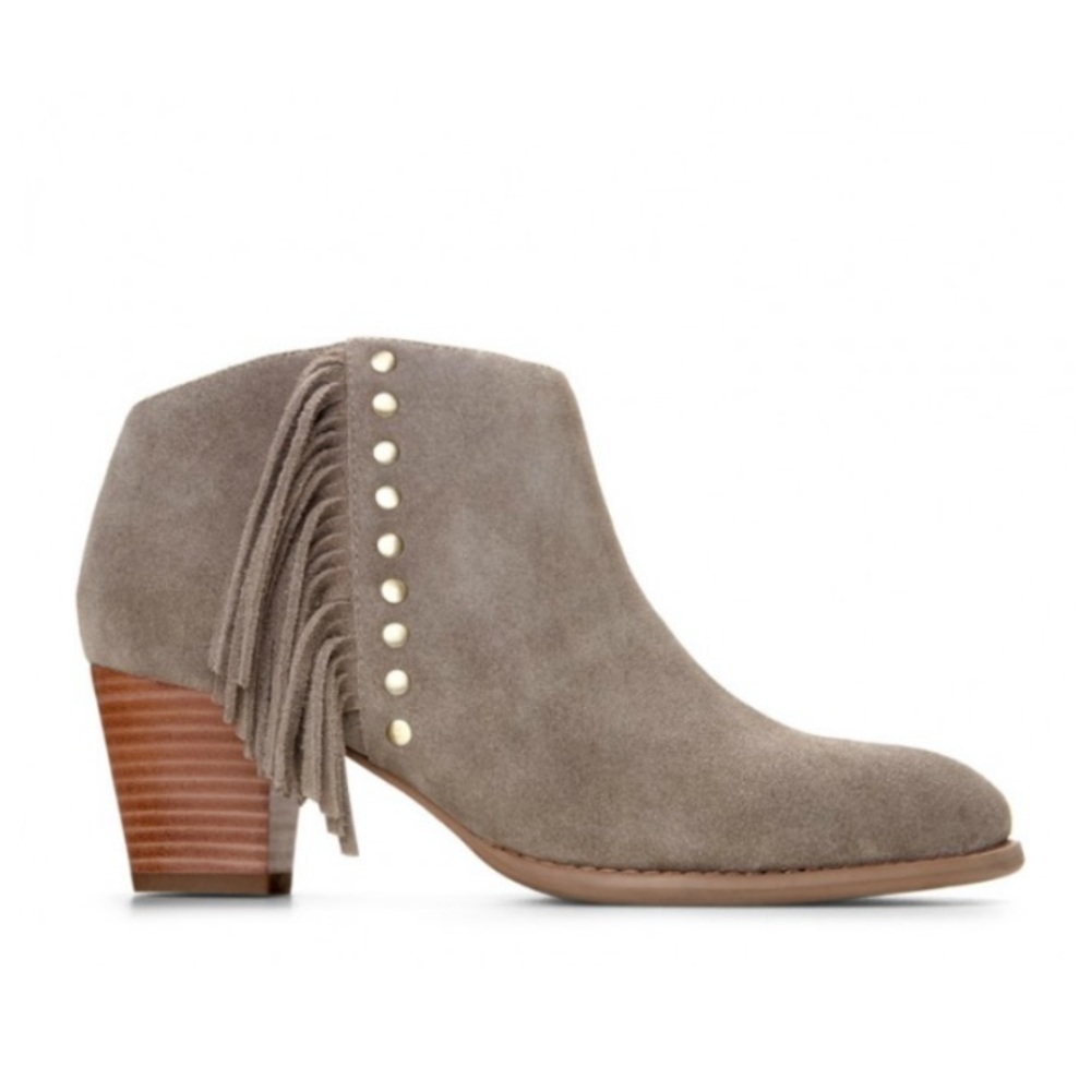Vionic Women's Faros Fringed Bootie -Greige sz8